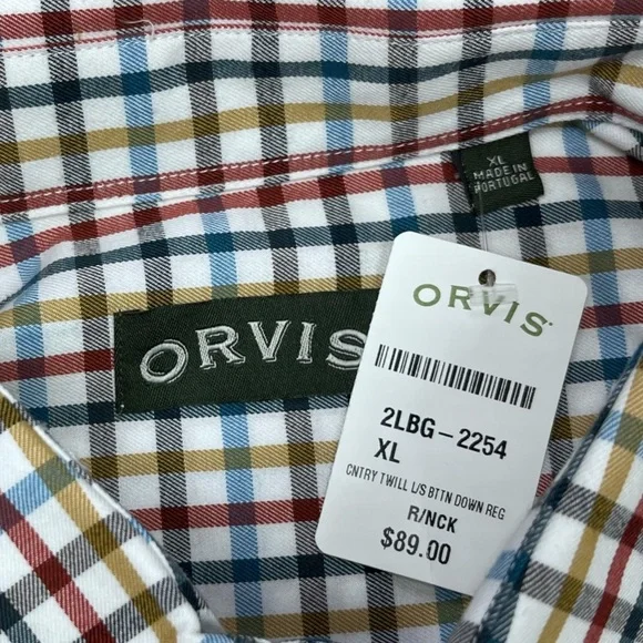 Orvis Men’s Check Pattern Country Twill L/S Button Up Dress Shirt. Size XL NWT - Picture 8 of 11
